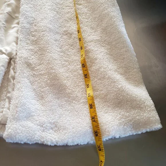 J. Jill Pure Jill Elements Long Vest Women's M Ivory White Sherpa Faux Shearling - Picture 8 of 11